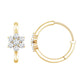 Diamond Flower Hoop Earrings For Her