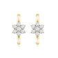 Diamond Flower Hoop Earrings For Her