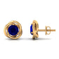1.9 Carat Natural Blue Sapphire Swirl Stud Earrings