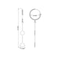Open Circle Diamond Dangle Chain Hoop Earrings