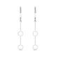 Open Circle Diamond Dangle Chain Hoop Earrings