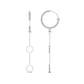 Open Circle Diamond Dangle Chain Hoop Earrings