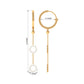 Open Circle Diamond Dangle Chain Hoop Earrings