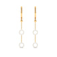 Open Circle Diamond Dangle Chain Hoop Earrings