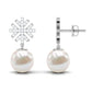 Pendientes de perlas de agua dulce con diamantes redondos