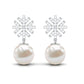 Pendientes de perlas de agua dulce con diamantes redondos