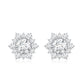 Certified Moissanite Floral Stud Earrings with Halo