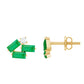 Baguette Cut Emerald and Diamond Cluster Stud Earrings