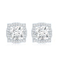 Certified Moissanite Bridal Stud Earrings with Halo for Women