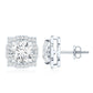 Certified Moissanite Bridal Stud Earrings with Halo for Women