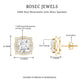 Certified Moissanite Bridal Stud Earrings with Halo for Women