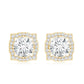 Certified Moissanite Bridal Stud Earrings with Halo for Women