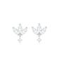 Genuine Diamond Lotus Flower Earrings for Women