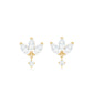 Genuine Diamond Lotus Flower Earrings for Women
