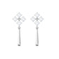 Minimal Diamond Dangle Drop Earrings with Screw Back