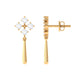 Minimal Diamond Dangle Drop Earrings with Screw Back