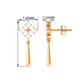 Minimal Diamond Dangle Drop Earrings with Screw Back