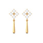 Minimal Diamond Dangle Drop Earrings with Screw Back
