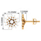 Certified Real Diamond Snowflake Earrings with Screw Back