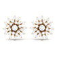 Certified Real Diamond Snowflake Earrings with Screw Back