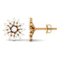 Certified Real Diamond Snowflake Earrings with Screw Back