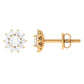 Natural Diamond Stud Earrings with Halo