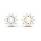 Natural Diamond Stud Earrings with Halo