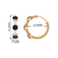 Natural Blue Sapphire Diamond Hinged Hoop Earrings