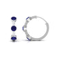 Natural Blue Sapphire Diamond Hinged Hoop Earrings