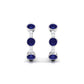 Natural Blue Sapphire Diamond Hinged Hoop Earrings