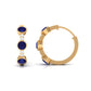 Natural Blue Sapphire Diamond Hinged Hoop Earrings