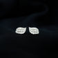 Nature Inspired Diamond Leaf Stud Earrings