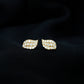 Nature Inspired Diamond Leaf Stud Earrings