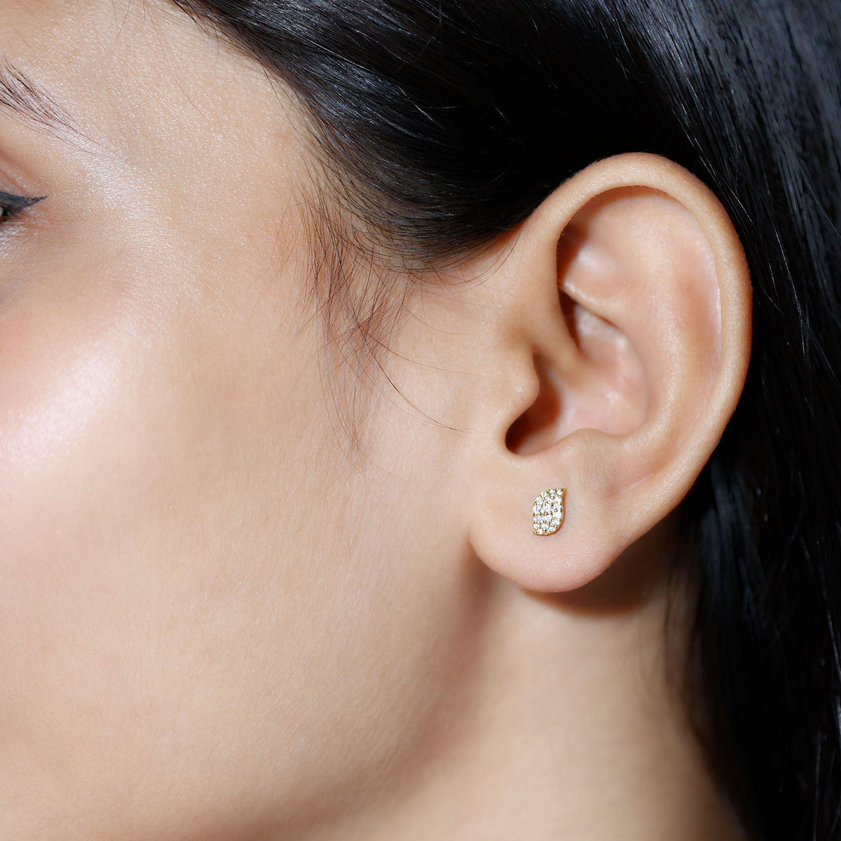 Nature Inspired Diamond Leaf Stud Earrings