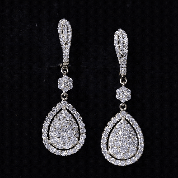 Aretes de Novia Colgantes de Moissanita Certificada para Boda