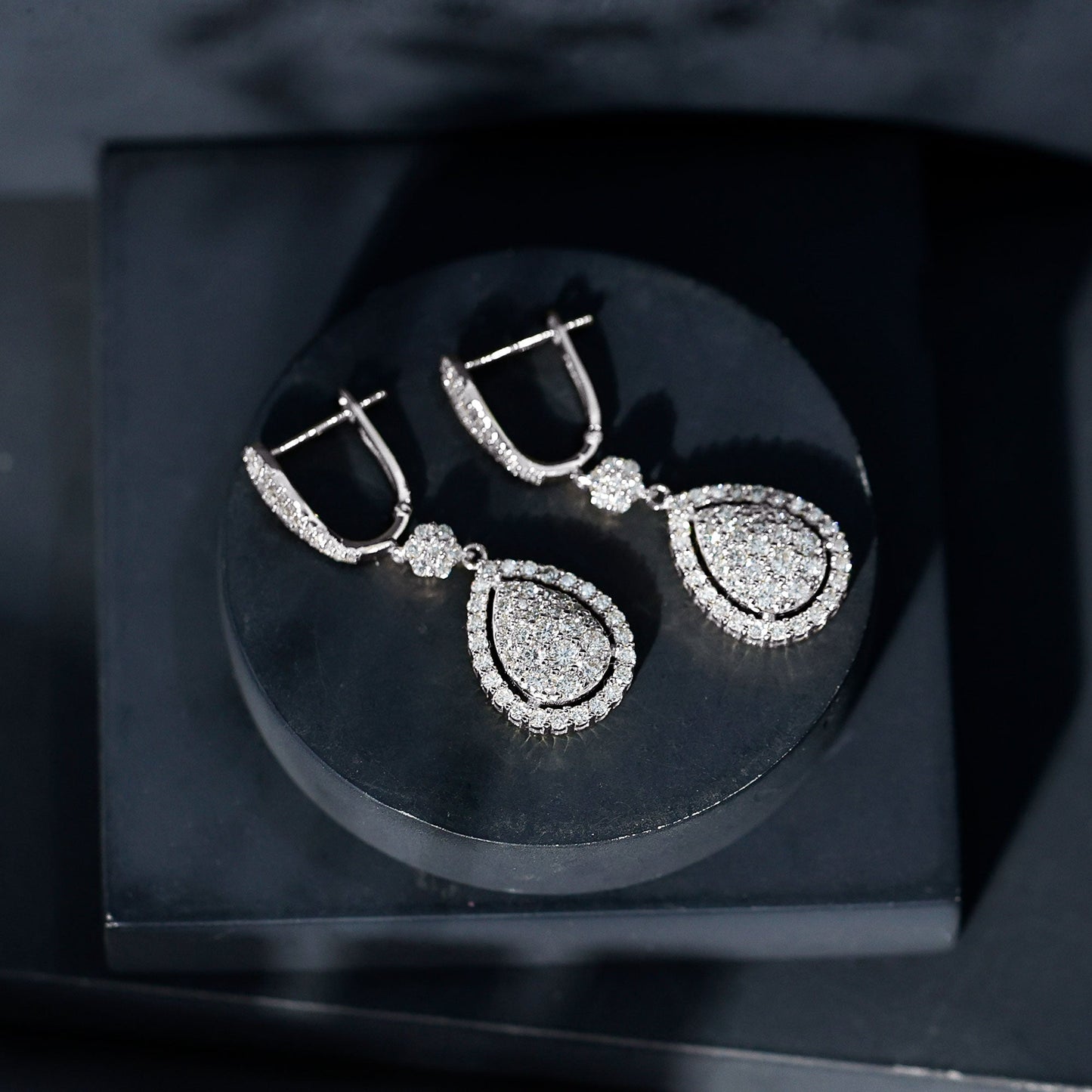 Aretes de Novia Colgantes de Moissanita Certificada para Boda
