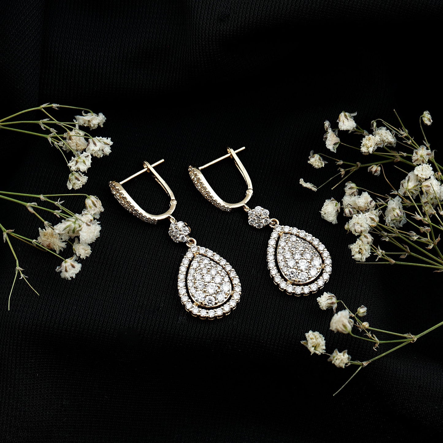 Aretes de Novia Colgantes de Moissanita Certificada para Boda