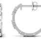 Natural Diamond Half Hoop Earrings with Screw Back