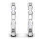 Natural Diamond Half Hoop Earrings with Screw Back