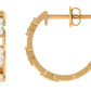 Natural Diamond Half Hoop Earrings with Screw Back