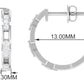 Natural Diamond Half Hoop Earrings with Screw Back