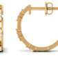 Natural Diamond Half Hoop Earrings with Screw Back