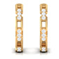 Natural Diamond Half Hoop Earrings with Screw Back