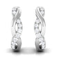 Natural Diamond Hoop Earrings in Infinity Style