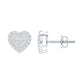 Natural Diamond Heart Earrings with Screw Back