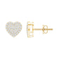 Natural Diamond Heart Earrings with Screw Back