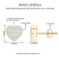 Natural Diamond Heart Earrings with Screw Back