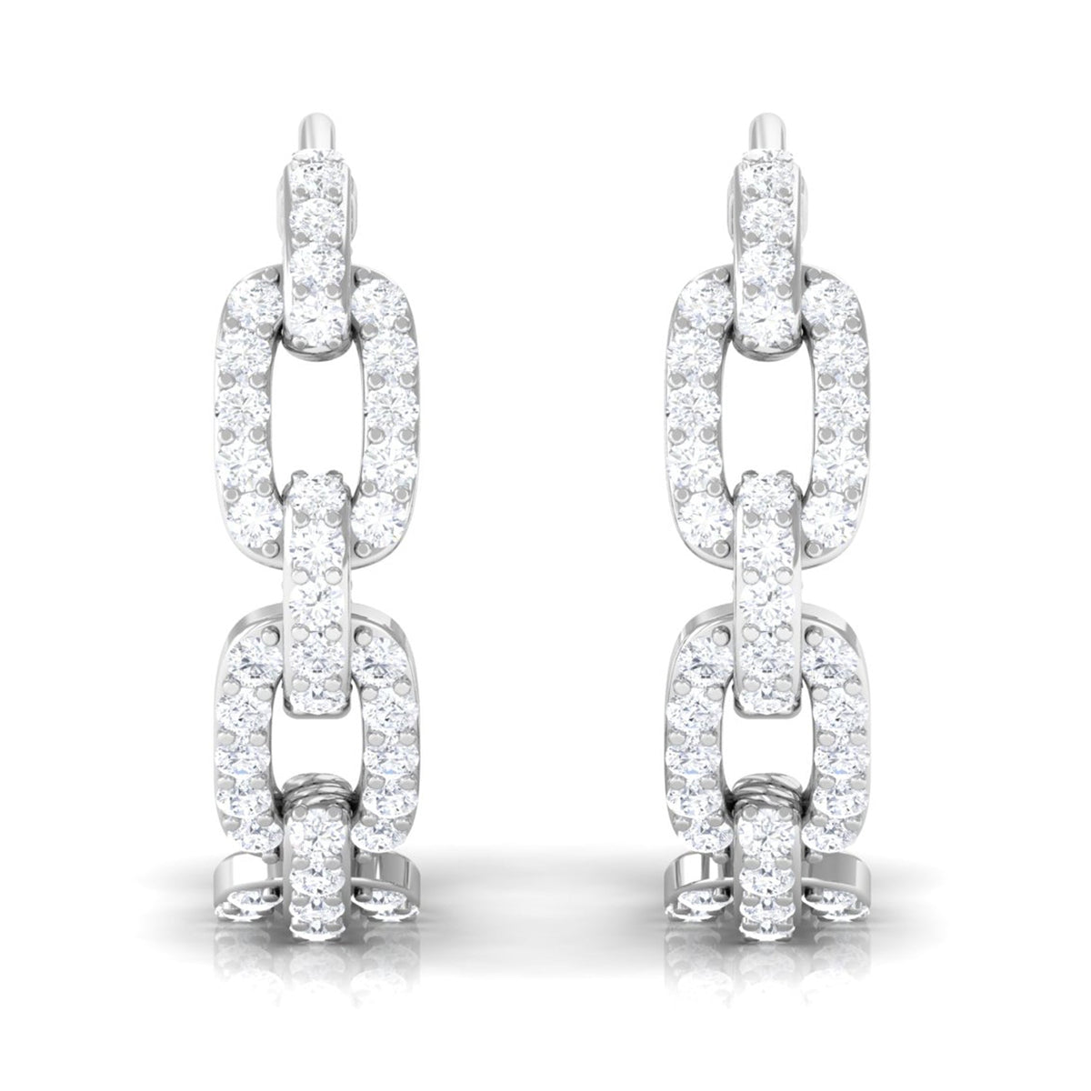Classic Diamond Hinged Hoop Earrings