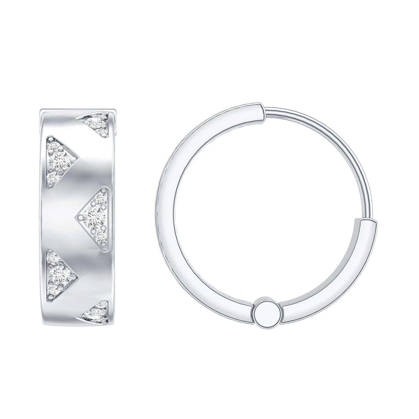 Pendientes de aro de diamantes certificados para mujer