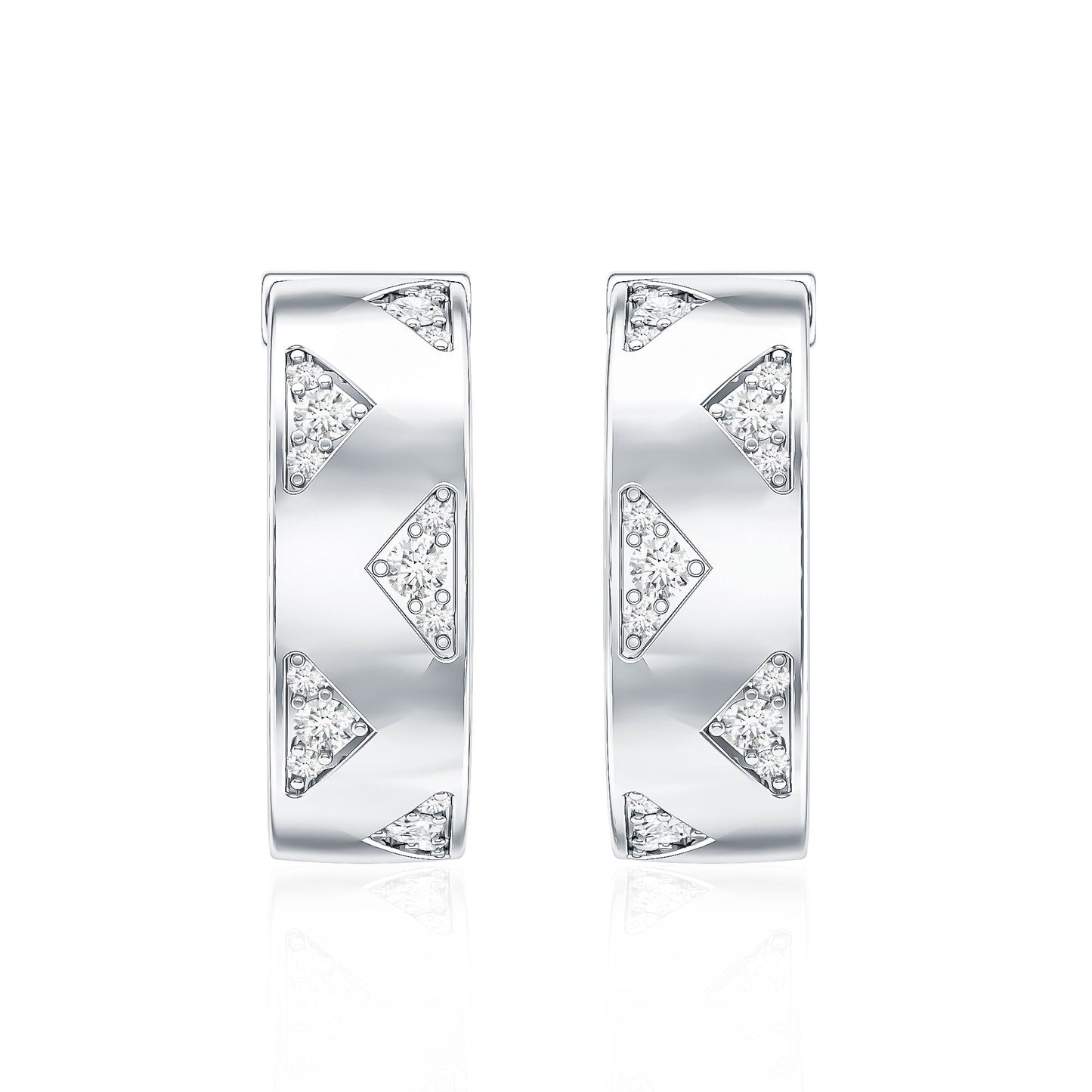 Pendientes de aro de diamantes certificados para mujer